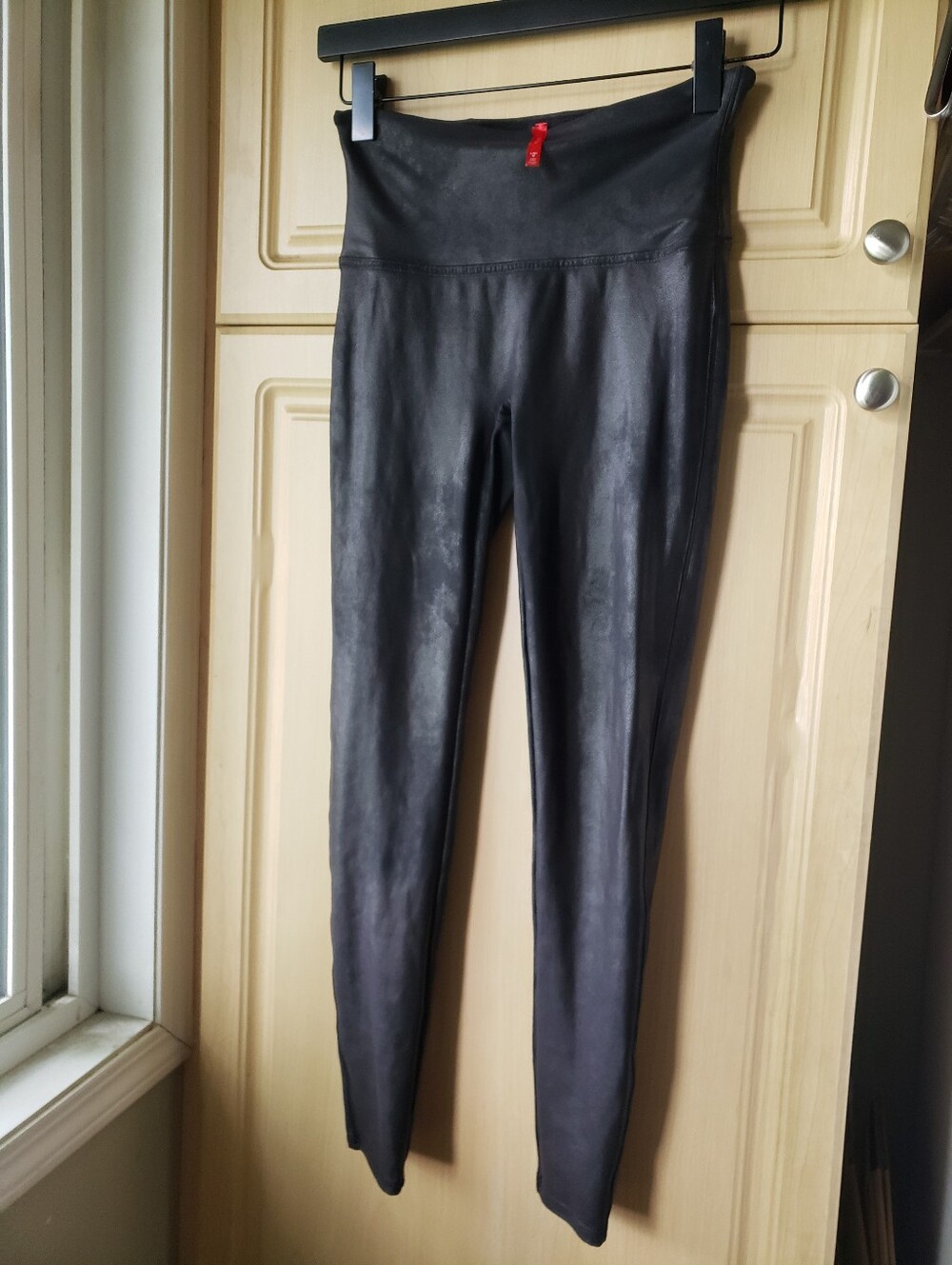 SPANX Black Faux-Leather High-Waist Leggings
